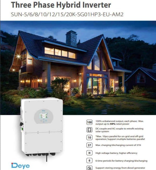 Deye SUN-15K-SG01HP3-EU-AM2 Hybrid Inverter