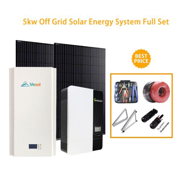 Vesol 5KW Solar Energy System Full Set 5KVA Off Grid Solar System 5000w With 10Kwh Lithium Battery