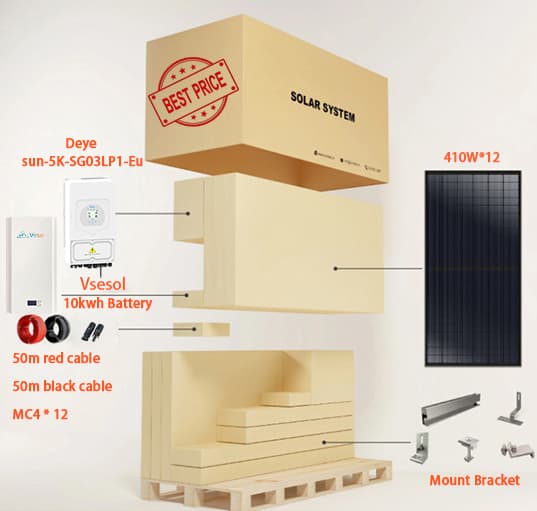 5KW Solar Energy System Full Set 5KVA Hybrid Solar System 5000w With 10Kwh Lithium Battery