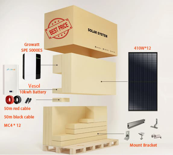 Vesol 5KW Solar Energy System Full Set 5KVA Off Grid Solar System 5000w With 10Kwh Lithium Battery