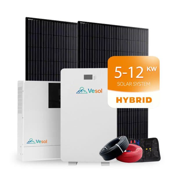 Vesol 5KW 8KW 12KW Hybrid Solar System for EU/US with Low Voltage Battery Storage System