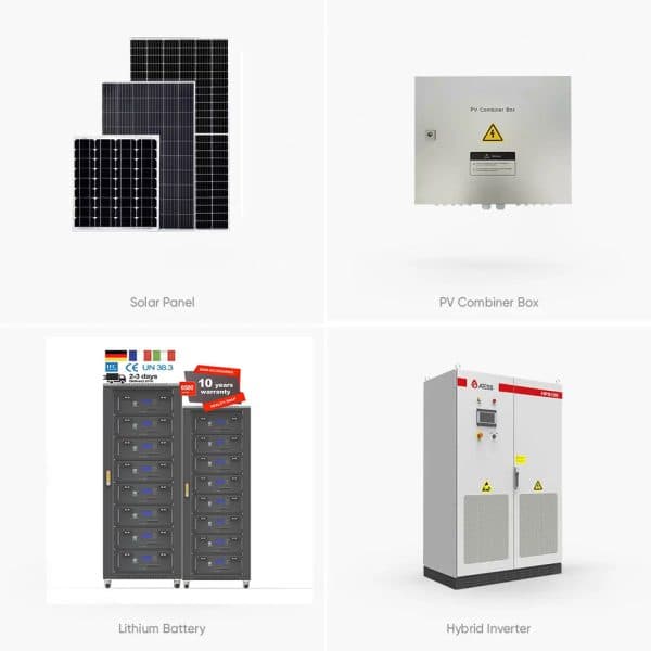 Vesol 50Kw 100Kw 150Kw 200Kw Commercial Solar Energy Storage System With Lithium Battery|Off Grid| Hybrid|On Grid